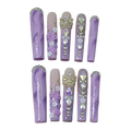 Erica Handmade Long Square Press-On Nails Multicolor