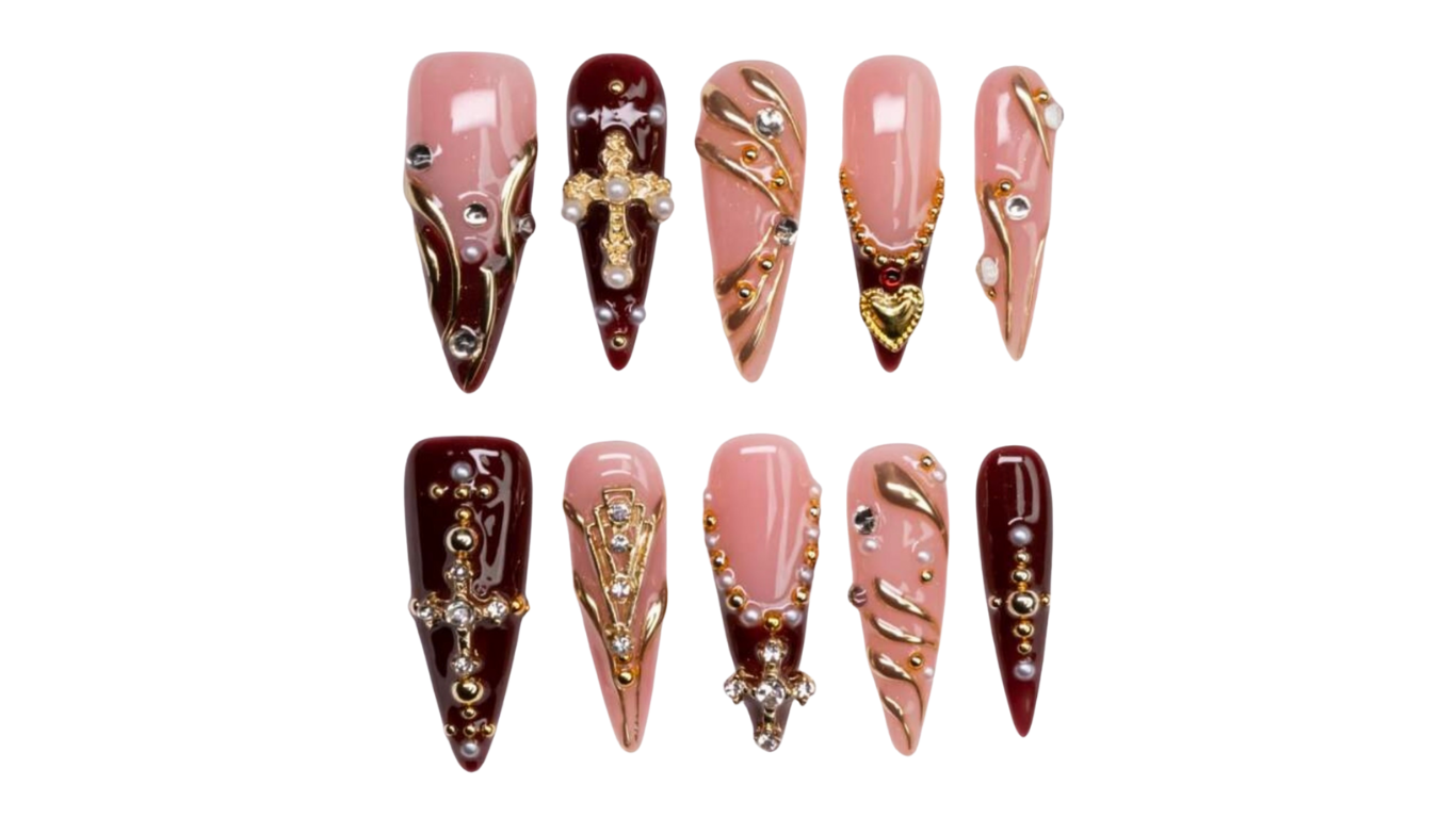 Gia Handmade Almond Press-On Nails Multicolor