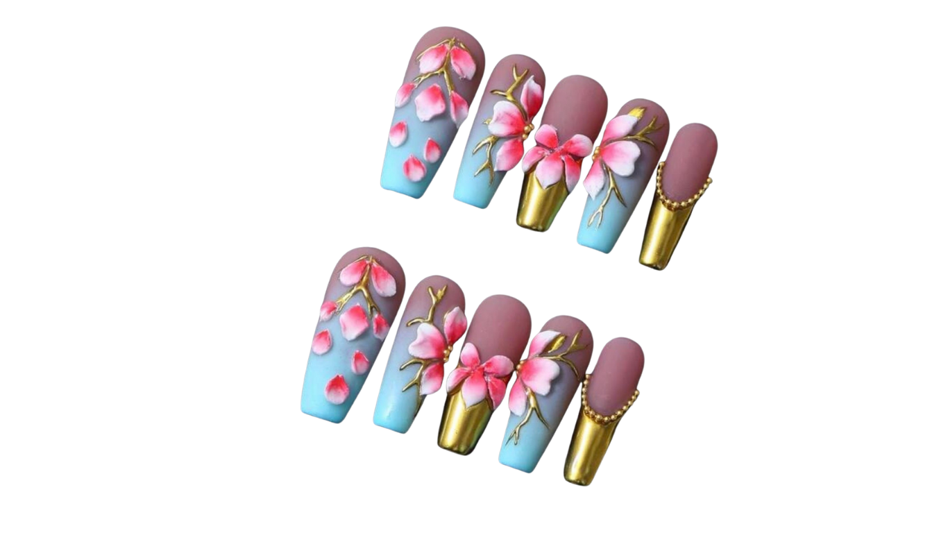 Aurora Handmade Square Press-On Nails Multicolor