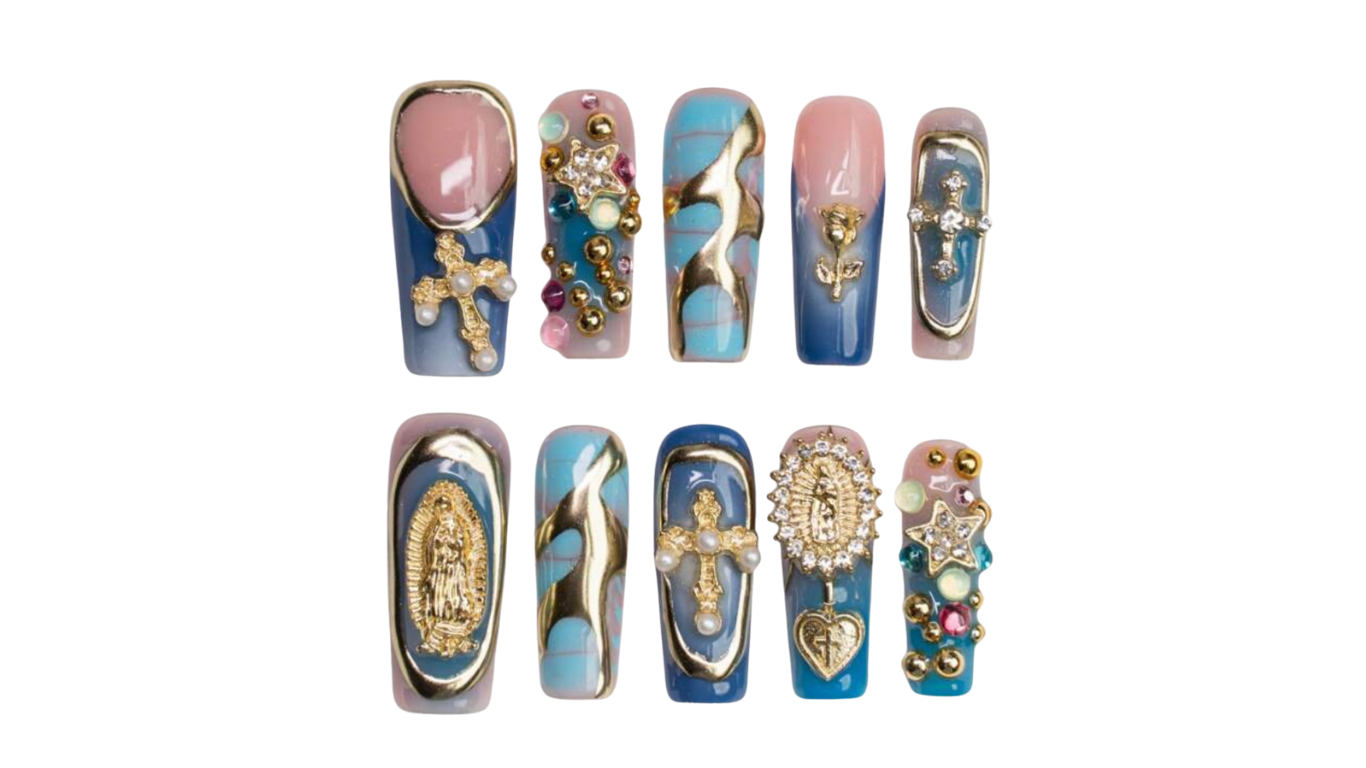 Brittany Handmade Square Press-On Nails Multicolor